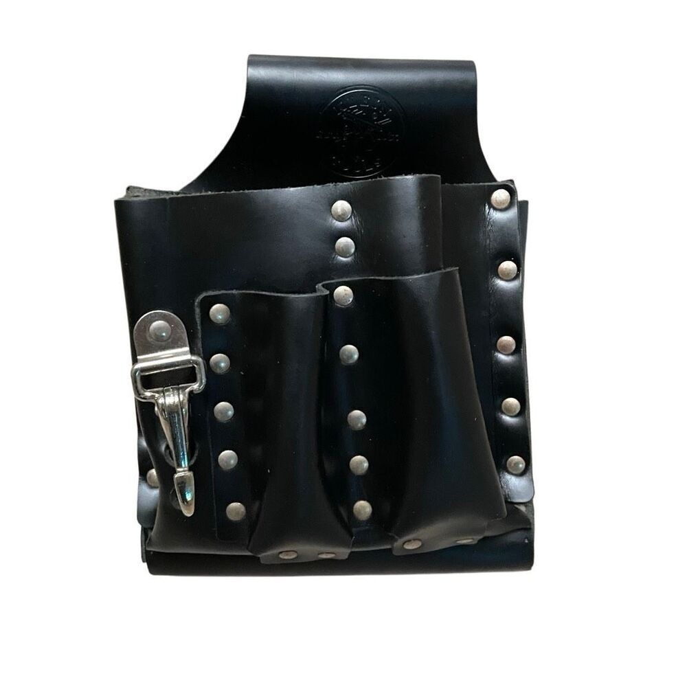 Klein Tools leather tool belt black 5164T 8-pocket leather‎ extra-capacity pouch